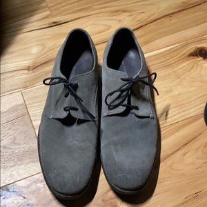 John Varvatos lace up Oxford derby grey suede